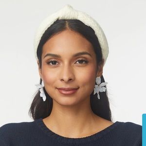 Lele Sadoughi Ivory Cable Knit Knotted Headband